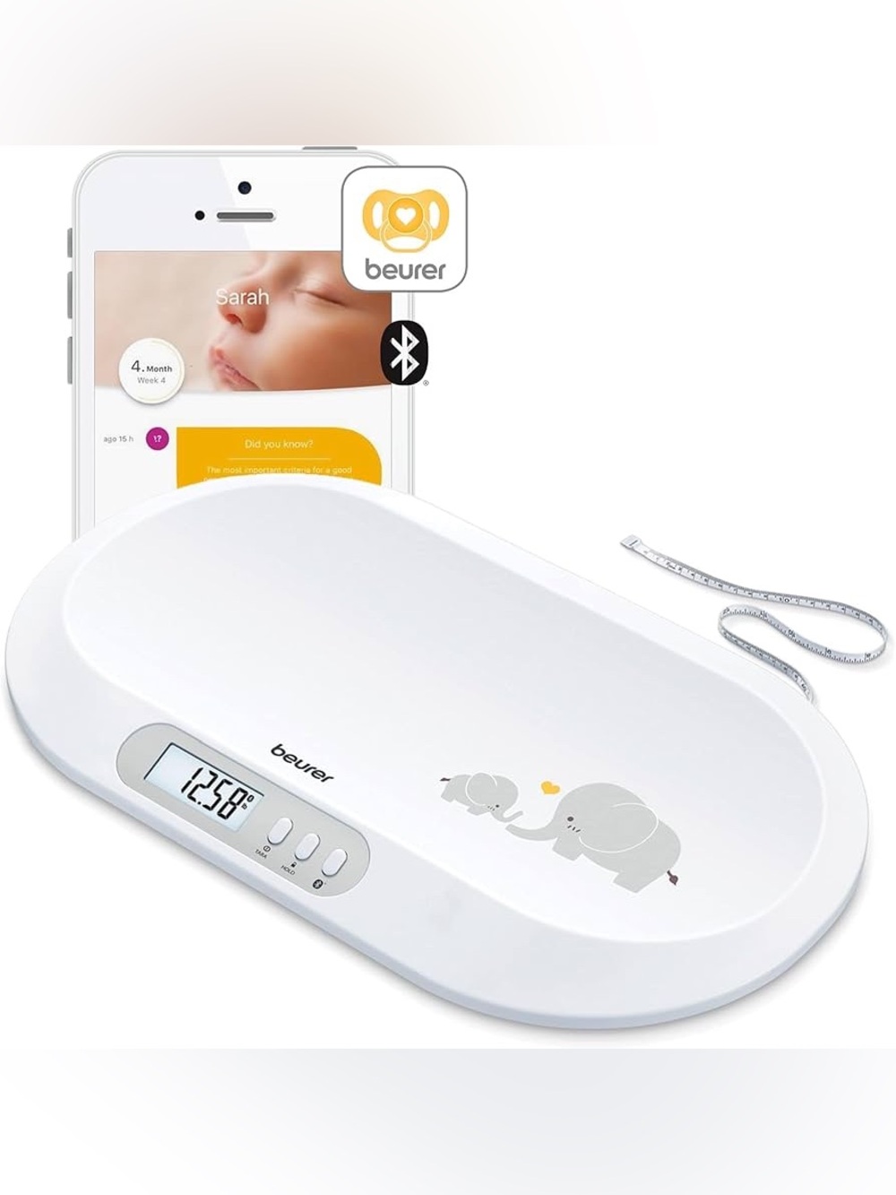 Beurer BY90 Digital Baby & Pet Scale with Bluetooth